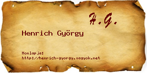 Henrich György névjegykártya